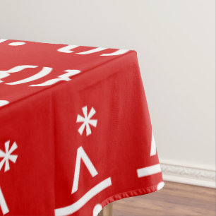 Santa Claus with Beard Christmas Emoticon Tablecloth
