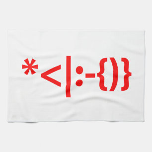 Santa Claus with Beard Christmas Emoticon Tea Towel