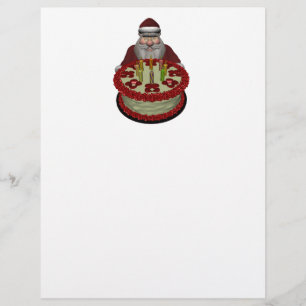 Santa Claus With Birthday Cake