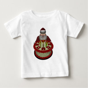 Santa Claus With Birthday Cake Baby T-Shirt