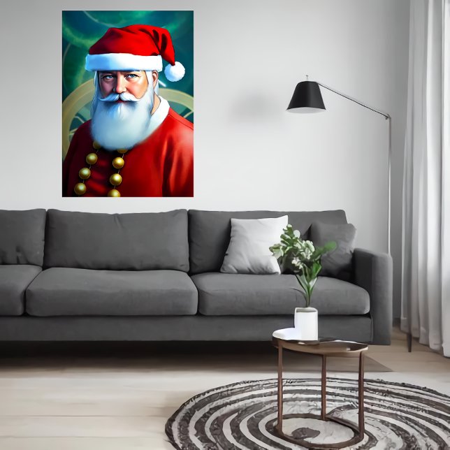 Santa Claus with blue eyes | AI Art Poster (Creator Uploaded)