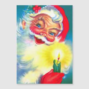 Santa Claus With Candle Holiday Card