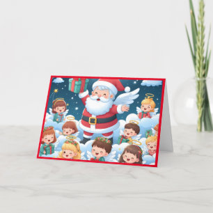 Santa Claus with children Holiday Card
