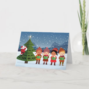 Santa Claus with children Holiday Card