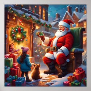 Santa Claus with children Poster