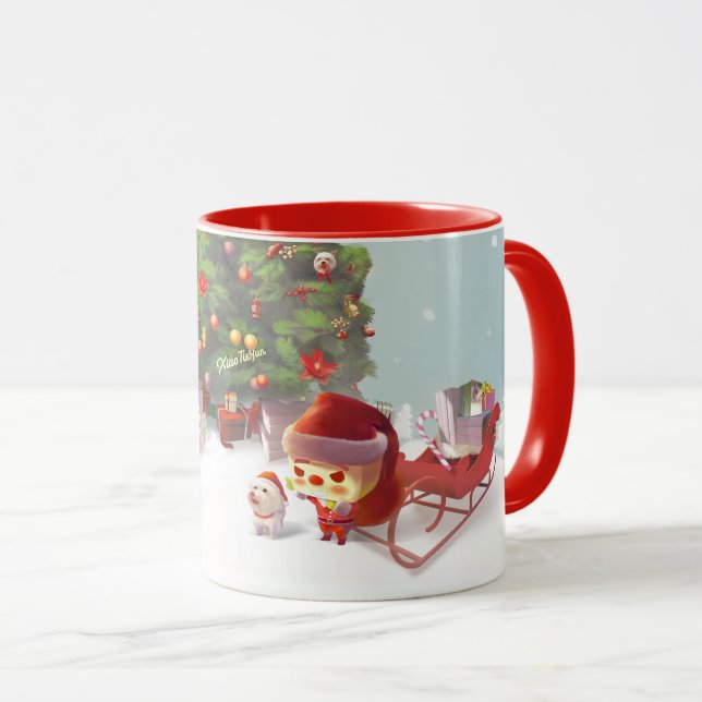Santa Claus with Christmas Tree Mug (Front Right)