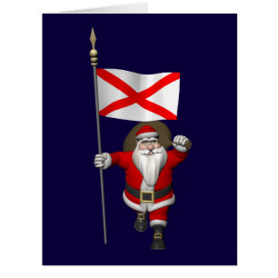 Santa Claus With Ensign Of Alabama