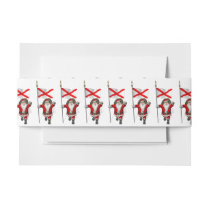 Santa Claus With Ensign Of Alabama Invitation Belly Band