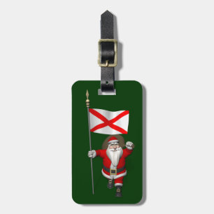 Santa Claus With Ensign Of Alabama Luggage Tag