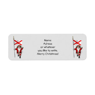 Santa Claus With Ensign Of Alabama Return Address Label