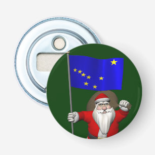 Santa Claus With Ensign Of Alaska Bottle Opener