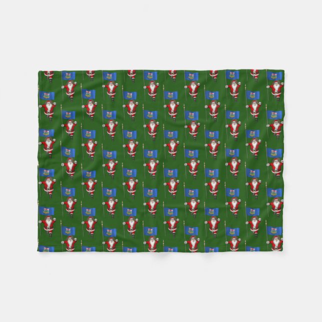 Santa Claus With Ensign Of Alberta Fleece Blanket (Front (Horizontal))