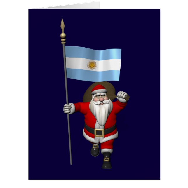 Santa Claus With Ensign Of Argentina (Front)