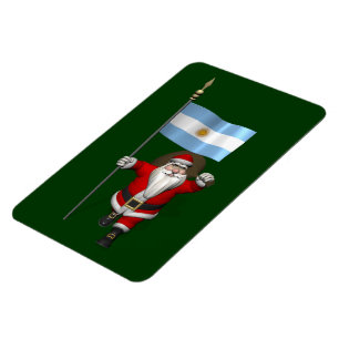 Santa Claus With Ensign Of Argentina Magnet