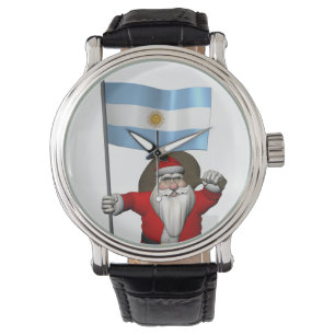 Santa Claus With Ensign Of Argentina Watch