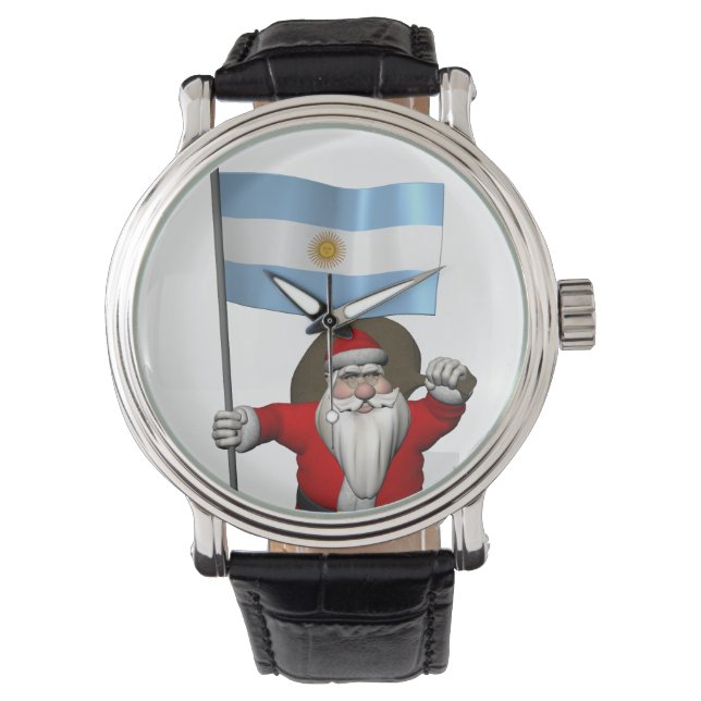 Santa Claus With Ensign Of Argentina Watch (Front)