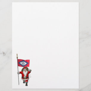 Santa Claus With Ensign Of Arkansas