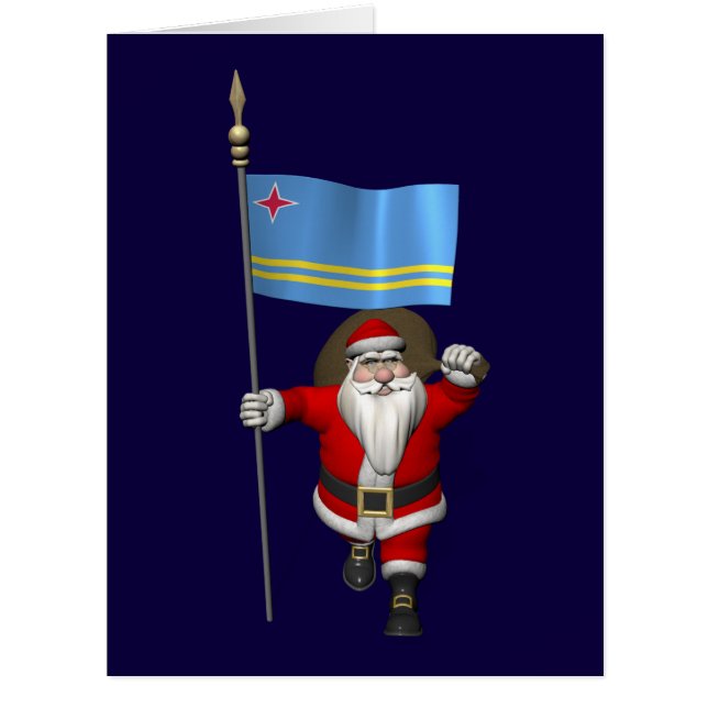Santa Claus With Ensign Of Aruba (Front)