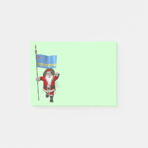 Santa Claus With Ensign Of Aruba Post-it Notes
