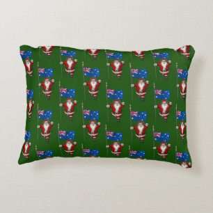 Santa Claus With Ensign Of Australia Decorative Cushion