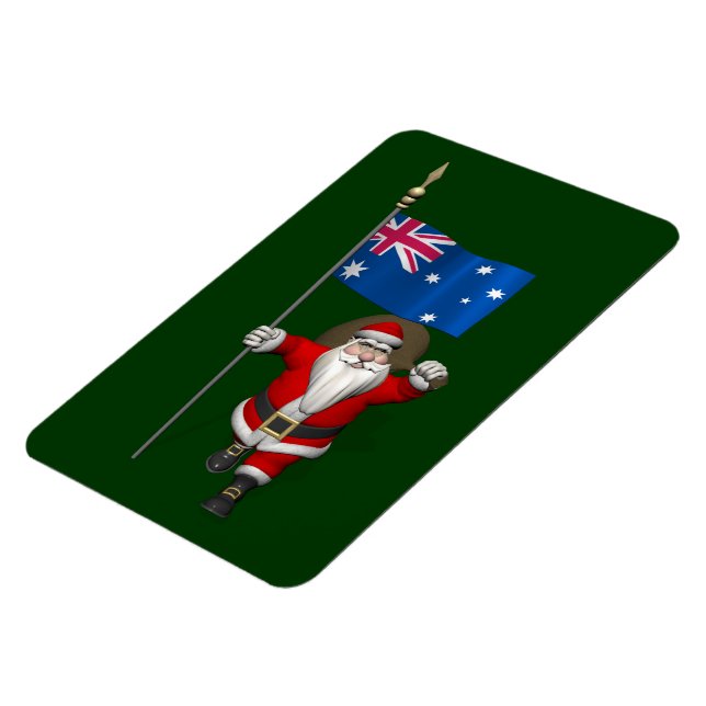 Santa Claus With Ensign Of Australia Magnet (Left Side)