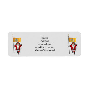 Santa Claus With Ensign Of Bali Return Address Label