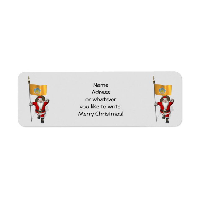 Santa Claus With Ensign Of Bali Return Address Label (Front)