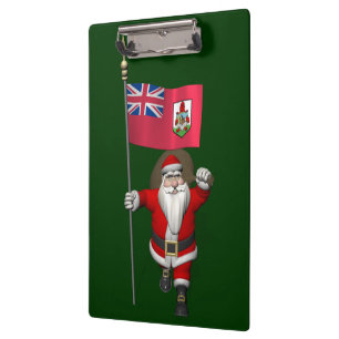 Santa Claus With Ensign Of Bermuda Clipboard