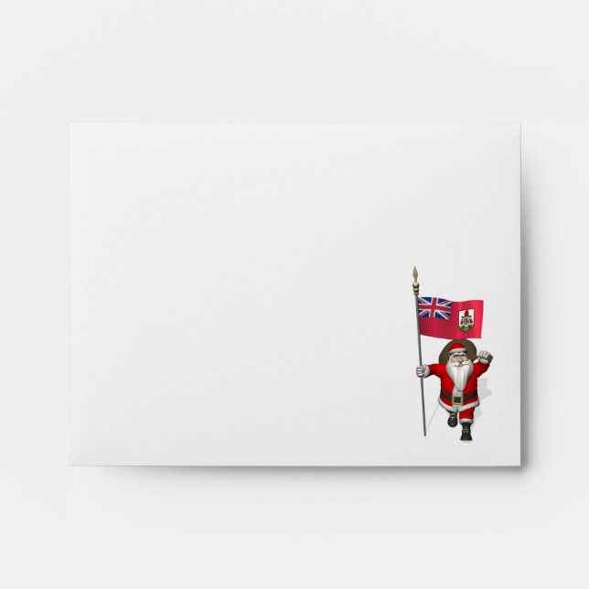 Santa Claus With Ensign Of Bermuda Envelopes (Front)