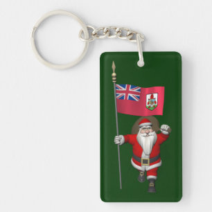 Santa Claus With Ensign Of Bermuda Key Ring
