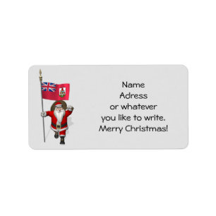 Santa Claus With Ensign Of Bermuda Label