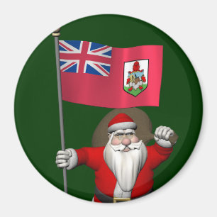 Santa Claus With Ensign Of Bermuda Magnet