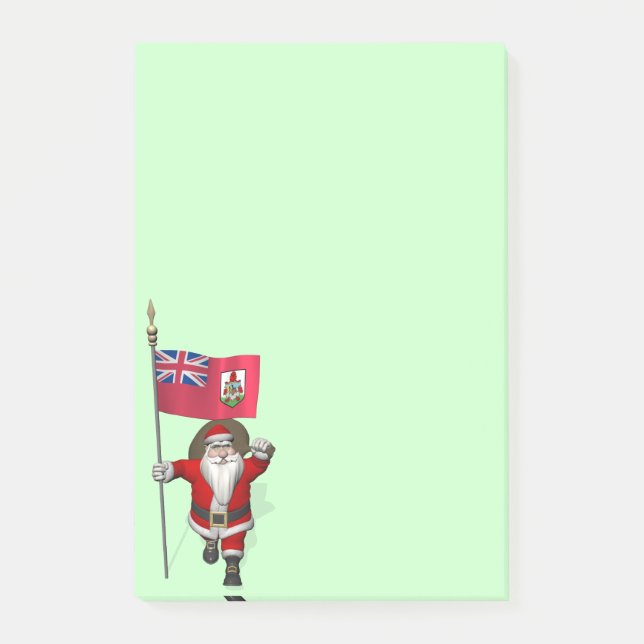 Santa Claus With Ensign Of Bermuda Post-it Notes (Front)
