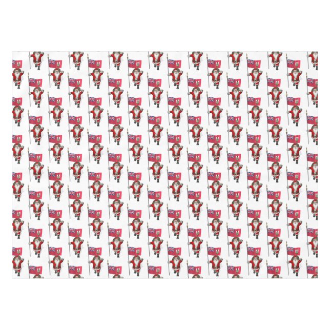 Santa Claus With Ensign Of Bermuda Tablecloth (Front (Horizontal))