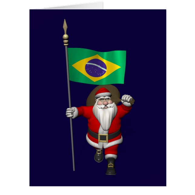 Santa Claus With Ensign Of Brazil (Front)