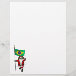 Santa Claus With Ensign Of Brazil