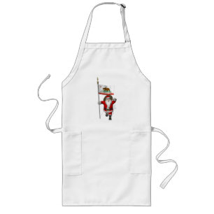 Santa Claus With Ensign Of California Long Apron