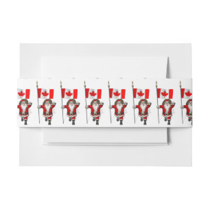 Santa Claus With Ensign Of Canada Invitation Belly Band