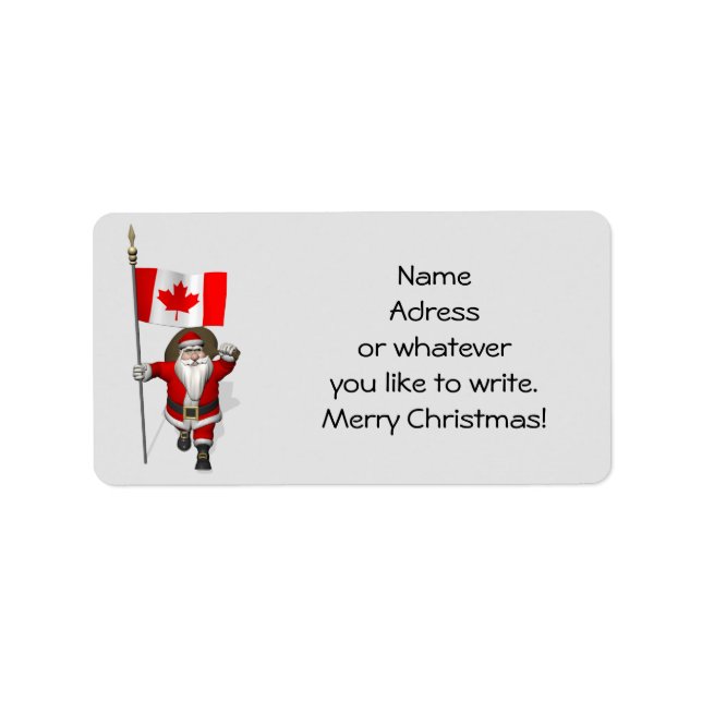 Santa Claus With Ensign Of Canada Label (Front)