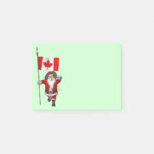 Santa Claus With Ensign Of Canada Post-it Notes