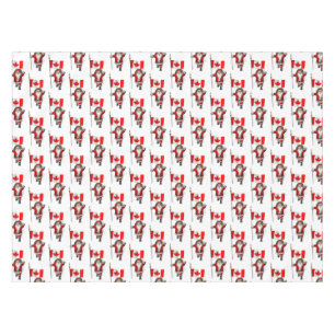 Santa Claus With Ensign Of Canada Tablecloth