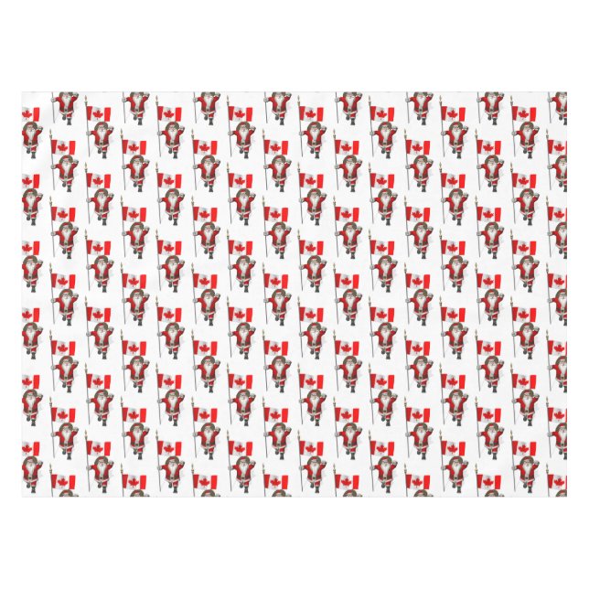 Santa Claus With Ensign Of Canada Tablecloth (Front (Horizontal))