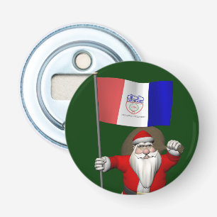 Santa Claus With Ensign Of Cleveland Bottle Opener