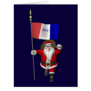 Santa Claus With Ensign Of Cleveland Ohio