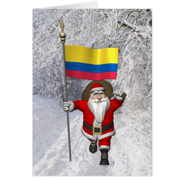 Santa Claus With Ensign Of Colombia (Front)
