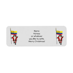 Santa Claus With Ensign Of Colombia Return Address Label