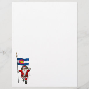 Santa Claus With Ensign Of Colorado