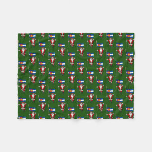 Santa Claus With Ensign Of Colorado Fleece Blanket