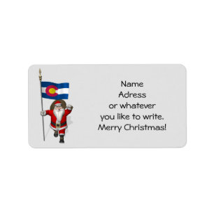 Santa Claus With Ensign Of Colorado Label