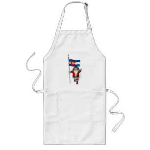Santa Claus With Ensign Of Colorado Long Apron